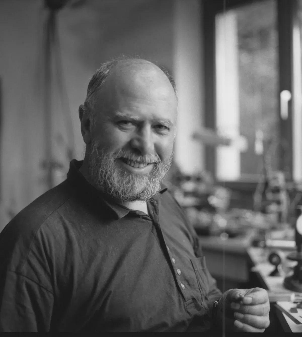 A master watchmaker at his bench in Switzerland